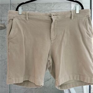 Faherty Tan Flat Front Shorts Classic Summer Style